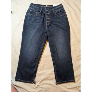 Maurices Cool Comfort Crop Jeans Womens 12 Blue Denim Button Fly Stretch NWT